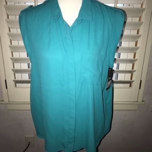 Teal sleeveless blouse xxl.